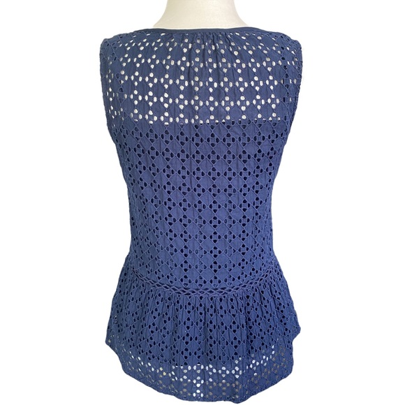 Daniel Rainn Navy Layered Eyelet Tank Top S - Picture 4 of 14